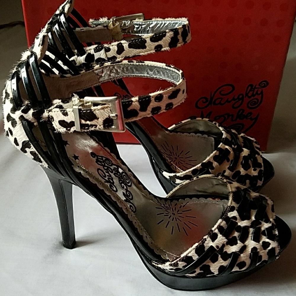 *SOLD* Naughty Monkey "Double Vision" White Black Cheetah